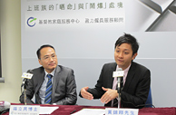 图片4: 本会盈力僱员服务顾问培训顾问黄锦翔先生(右)分享上班族「闹爆」个案。