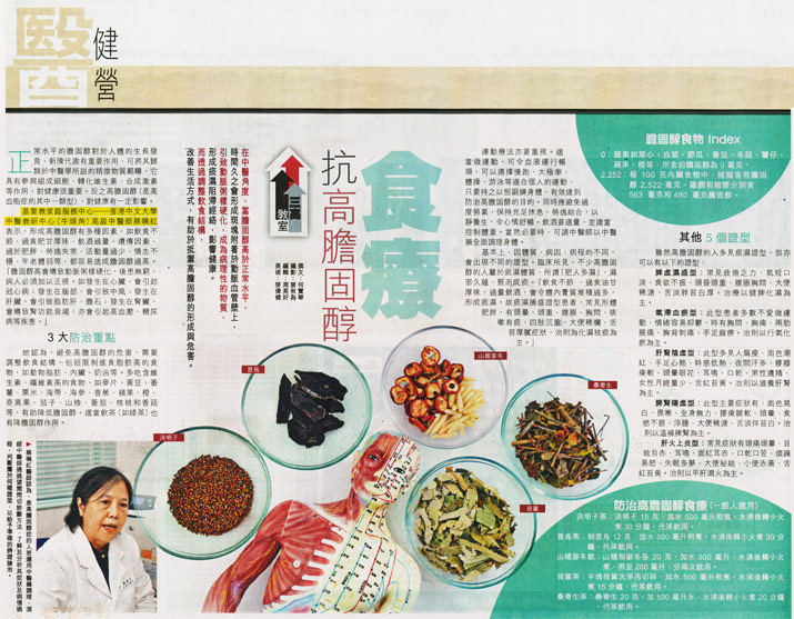 剪報：經濟日報- 抗高膽固醇食療    