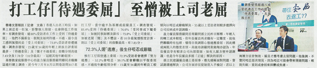 打工仔「待遇委屈」 至憎被上司老屈