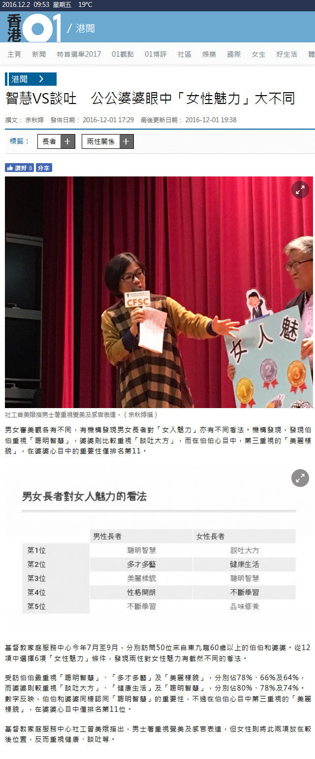 智慧VS談吐　公公婆婆眼中「女性魅力」大不同