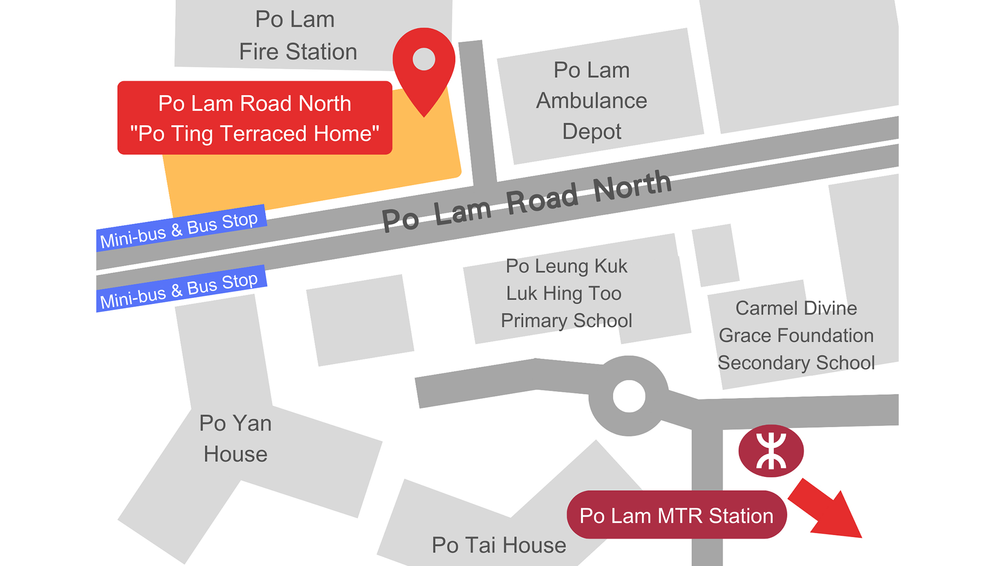Po Ting Terraced Home, Po Lam Road North, Tseung Kwan O - Map