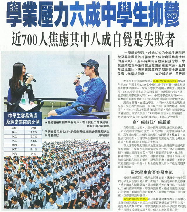 圖片: 學業壓力六成中學生抑鬱 近700人焦慮其中八成自覺是失敗者